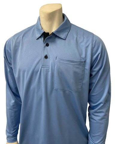 BBS350BLUE - NEW MAJOR LEAGUE STYLE Long Sleeve Umpire Shirts - Blue with Black Accent