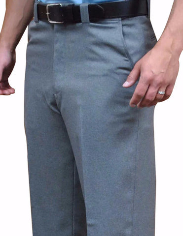 BBS381-Smitty Flat Front Combo Pants with Expander Waist Band and Slash Pockets - Available in Heather Grey Only