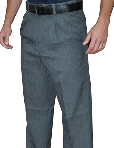 BBS384P-Non-Expander Waistband "75/25 Charcoal Poly/Wool" - Pro Style Pleated Base Pants