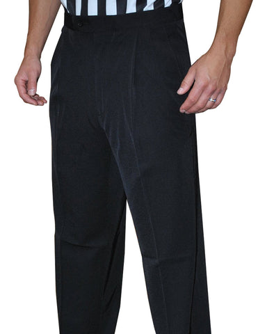 BKS291-Smitty Lightweight Tapered Black 4-Way Stretch Pleated Pants w/ Slash Pockets