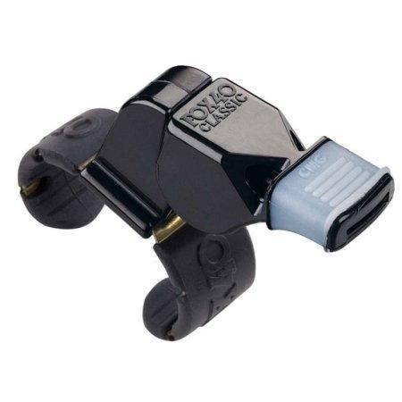 F40FCMG - Fox 40 Black Plastic Finger Whistle w/ Cushion Mouth Grip