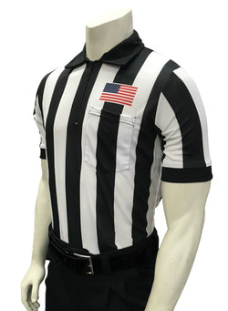 USA117-607 - Smitty "Made in USA" - "Body Flex" Dye Sub Football Short Sleeve Shirt w/ Flag Over Pocket