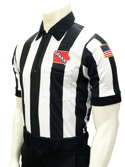 USA137-607IA- Smitty USA - Dye Sub Body Flex Iowa Football Short Sleeve Shirt 2.25inch Stripe