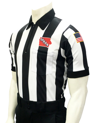 USA137IA- Smitty USA - Dye Sub Iowa Football Short Sleeve Shirt 2.25inch Stripe