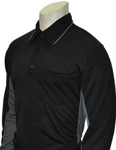 USA313 - "NEW" Smitty Major League Style Umpire Long Sleeve Shirt - Available in Black/Charcoal and Sky Blue/Black