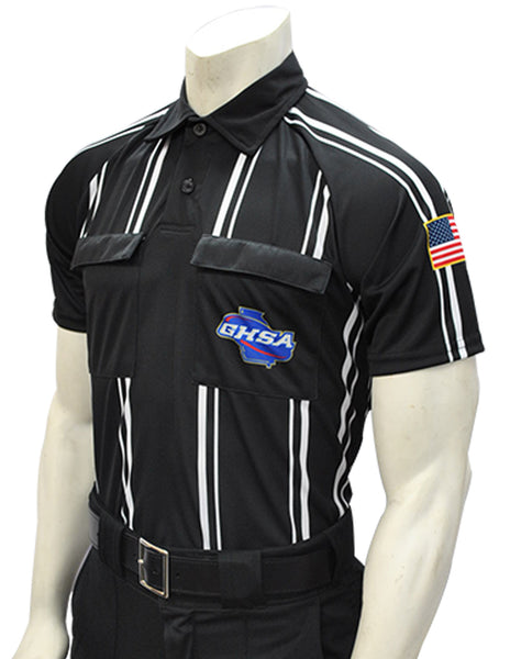 USA900GA Black-Dye Sub Georgia Black Soccer Short Sleeve Shirt